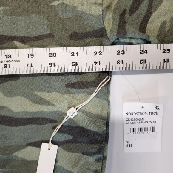 Caslon Womens Long Sleeve Crew Neck Fleece Sweatshirt Green Spring Camo Sz S NWT - Picture 9 of 10